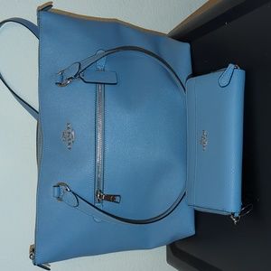 Coach Tote Style 79608 With Wallet 76517 In Silver/Slate